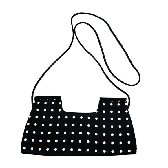 La Regale Polka Dot Clutch Bag Party Cocktail Retro - Picture 2 of 4